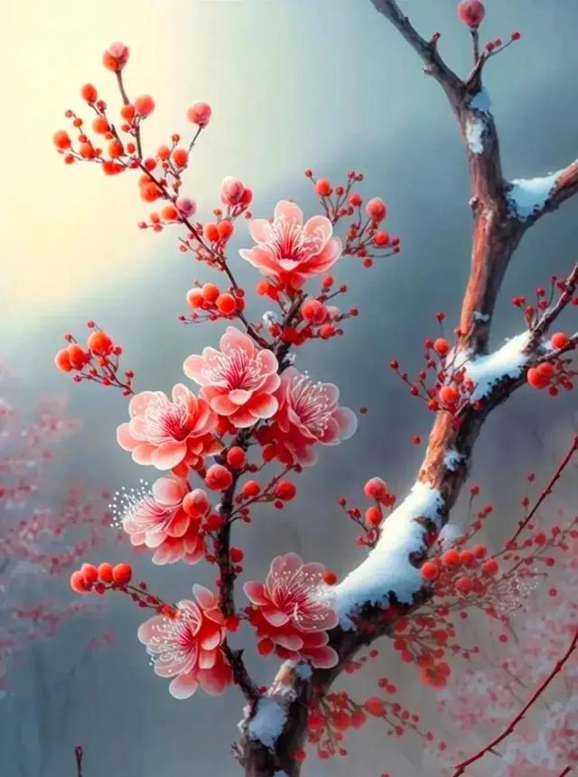 漫天雪舞梅绽,梅影横斜藏啥故事?好奇顿生