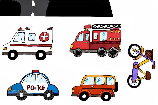 儿童画教程|交通工具的绘画与创想《忙忙碌碌的小汽车》