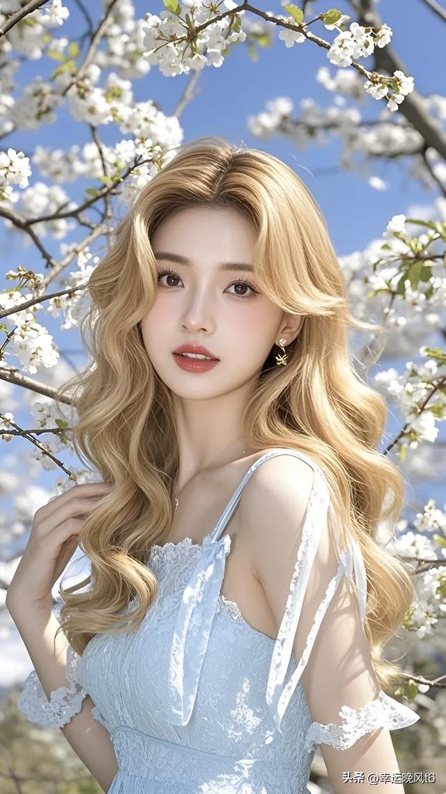 美女配樱花,纯欲又漂亮