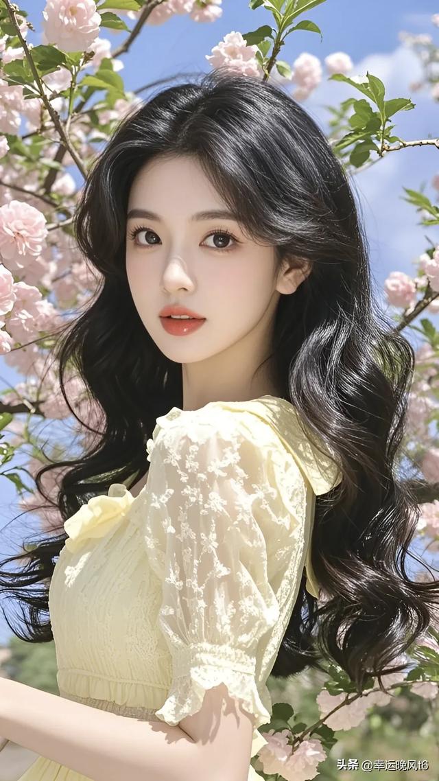 美女配樱花,纯欲又漂亮