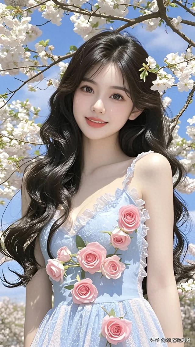 美女配樱花,纯欲又漂亮