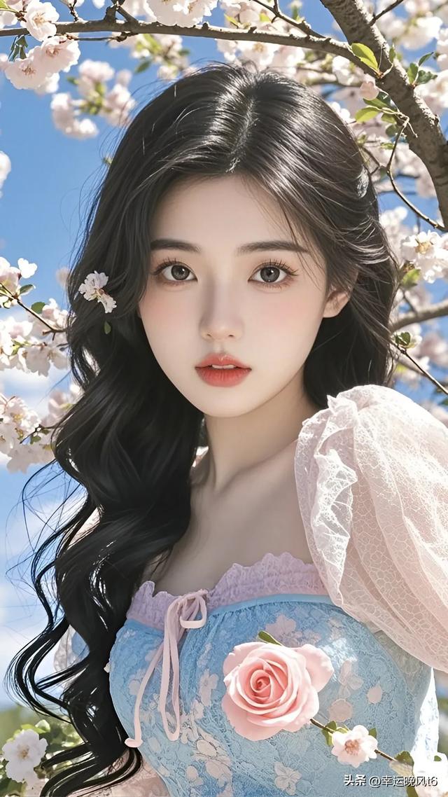 美女配樱花,纯欲又漂亮