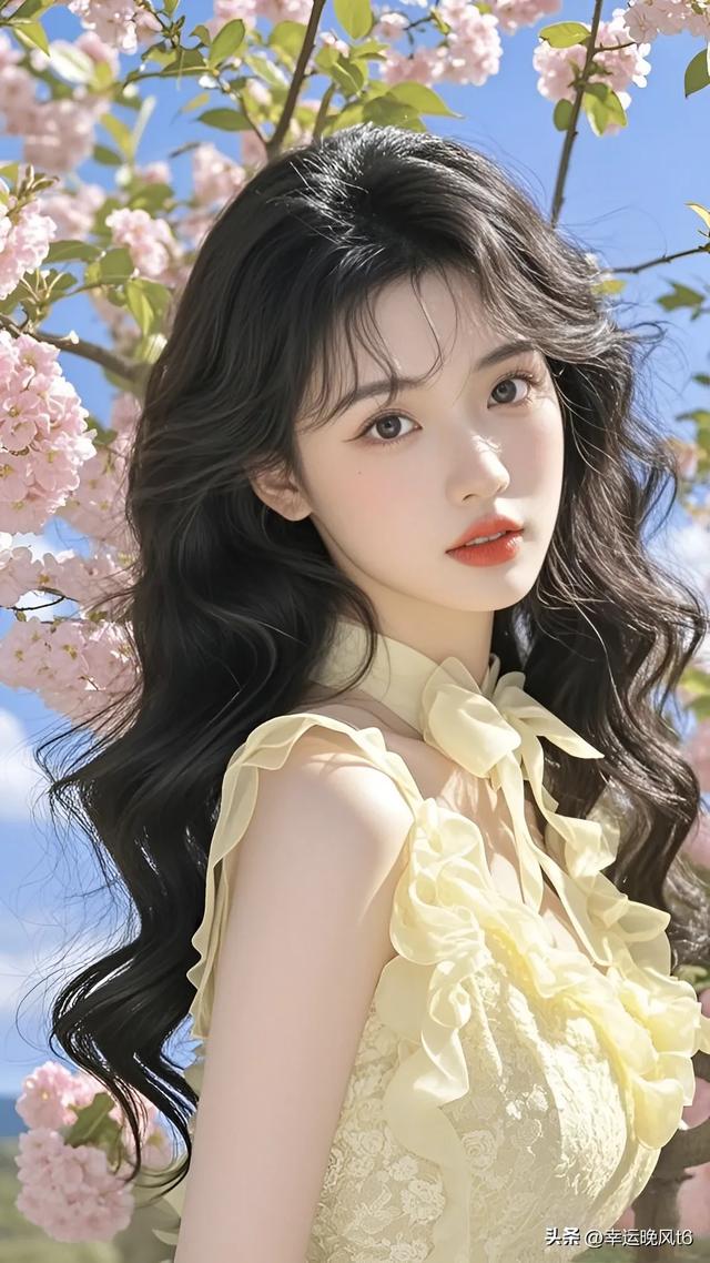 美女配樱花,纯欲又漂亮