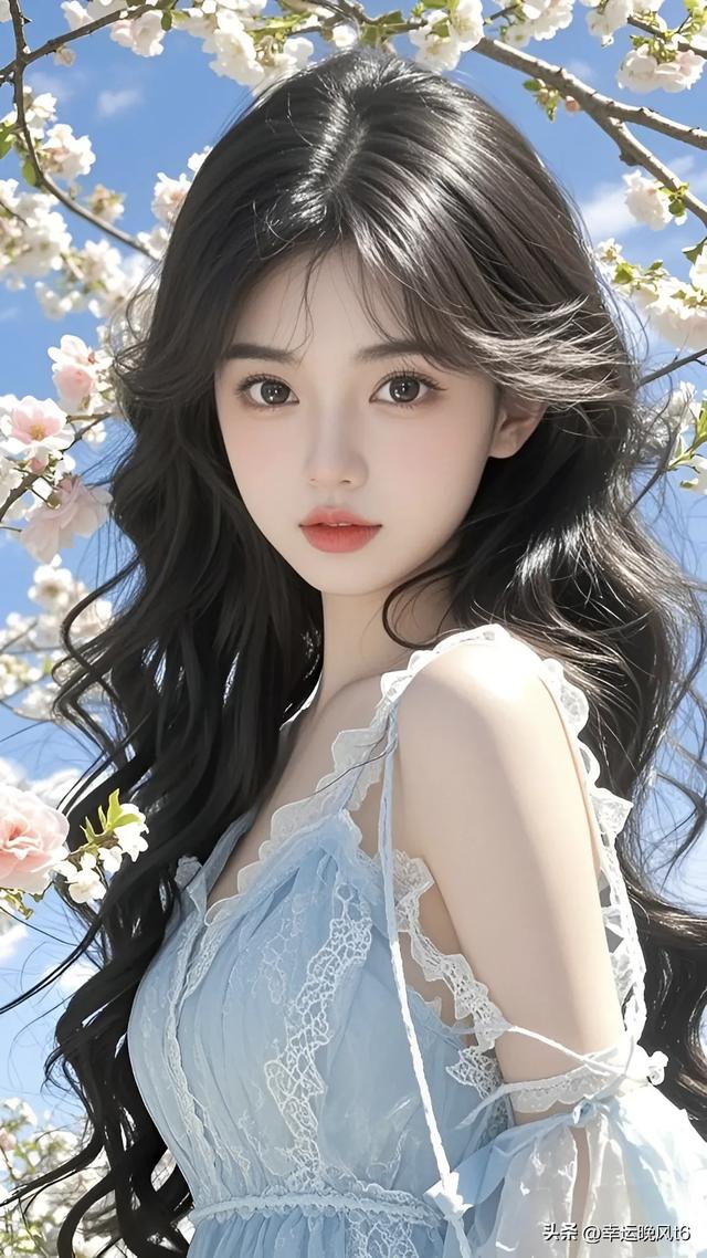 美女配樱花,纯欲又漂亮