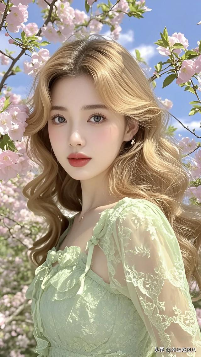 美女配樱花,纯欲又漂亮