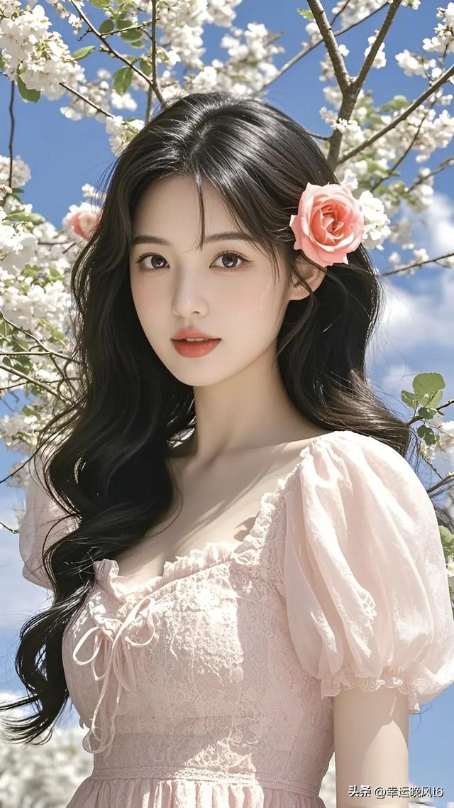 美女配樱花,纯欲又漂亮