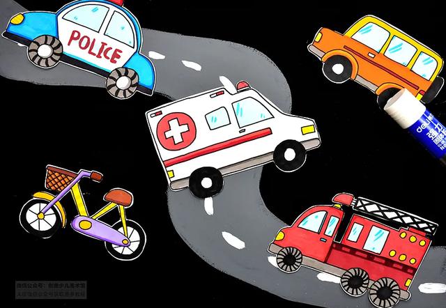 儿童画教程|交通工具的绘画与创想《忙忙碌碌的小汽车》