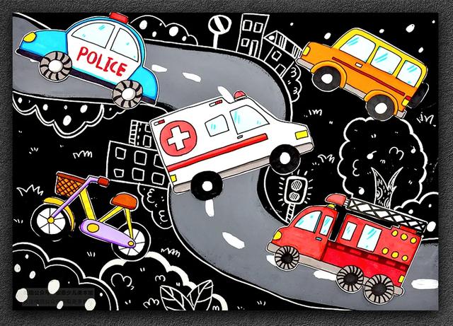 儿童画教程|交通工具的绘画与创想《忙忙碌碌的小汽车》
