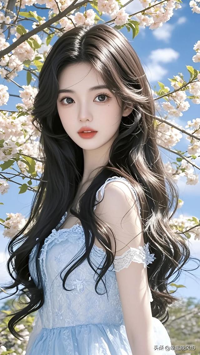 美女配樱花,纯欲又漂亮