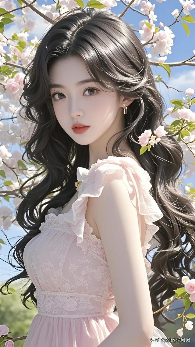 美女配樱花,纯欲又漂亮