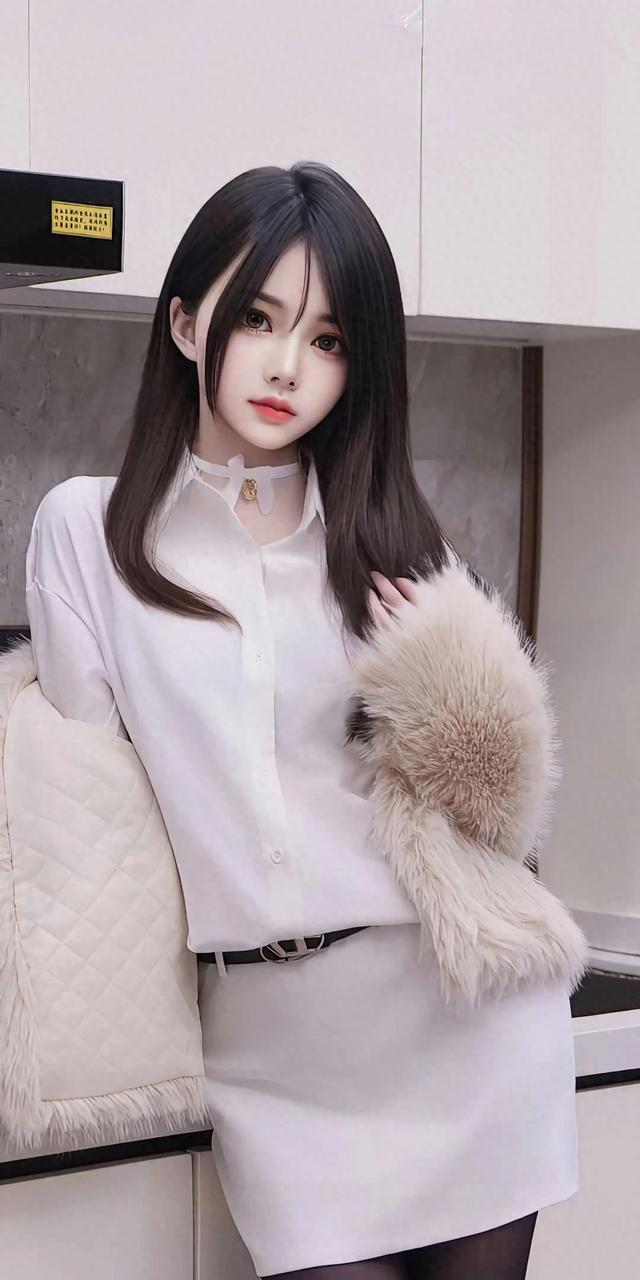 模特美女林月月:厨房中温馨的萌妹风写真