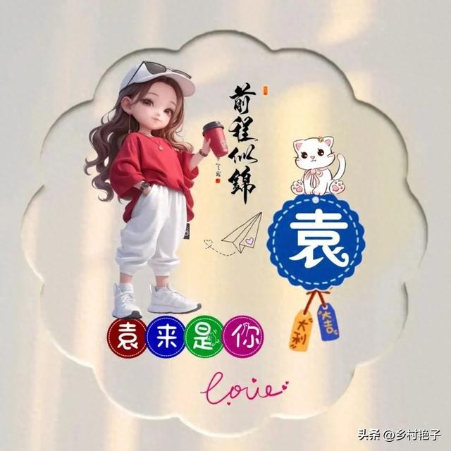 姓氏头像:李、冷、吴、朱、申、田、王、刘、袁、林、程、幸、代