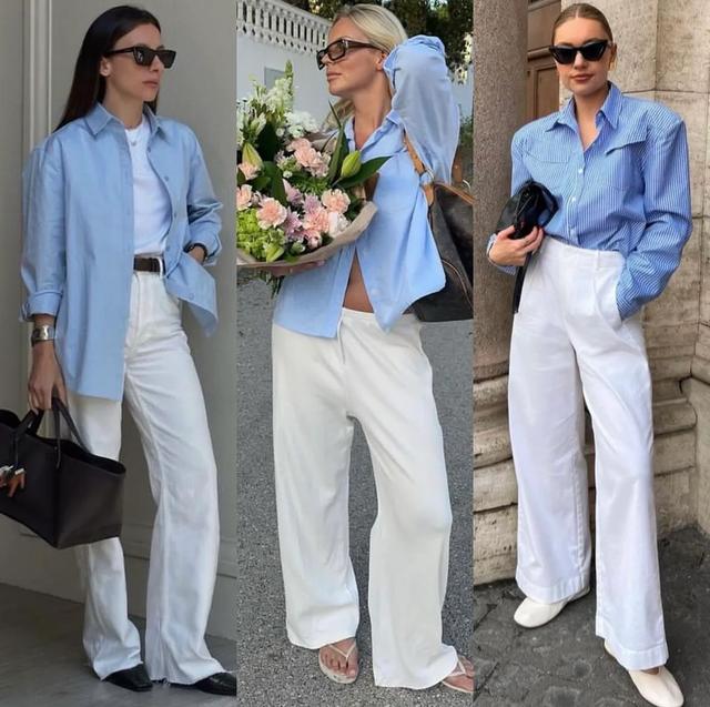 7组白裤子街拍,洋气还亮眼,一秒拿捏时髦风范