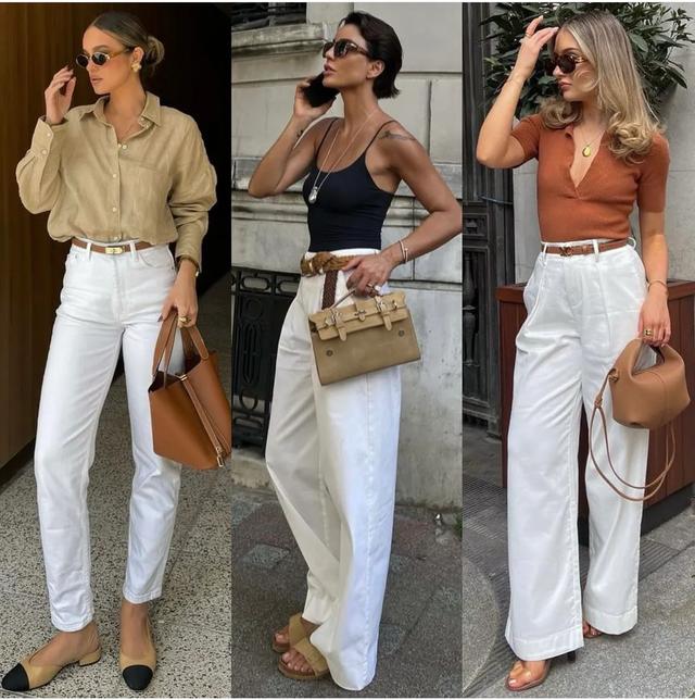 7组白裤子街拍,洋气还亮眼,一秒拿捏时髦风范