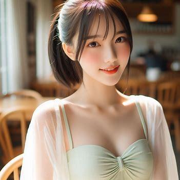 AI绘画:淡绿色吊带装清纯女大学生,泳衣装扮温柔可爱身材太美妙