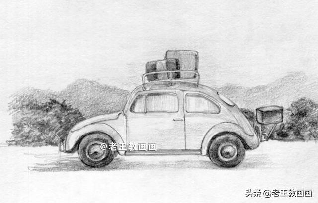 这也太简单了吧!只需5步,教你画一幅汽车小景画