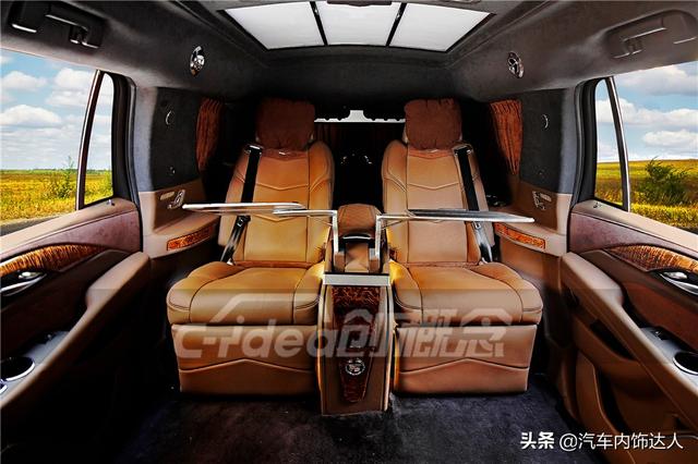 深圳专业的改装工厂,将凯迪拉克凯雷德内饰打造的比总裁室更豪华