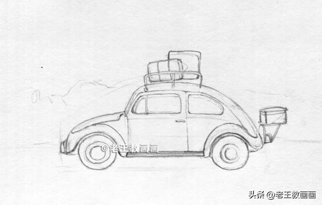 这也太简单了吧!只需5步,教你画一幅汽车小景画