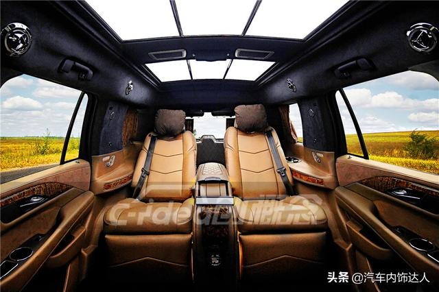 深圳专业的改装工厂,将凯迪拉克凯雷德内饰打造的比总裁室更豪华