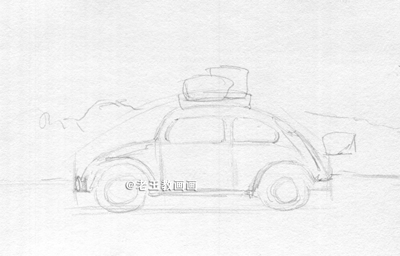 这也太简单了吧!只需5步,教你画一幅汽车小景画